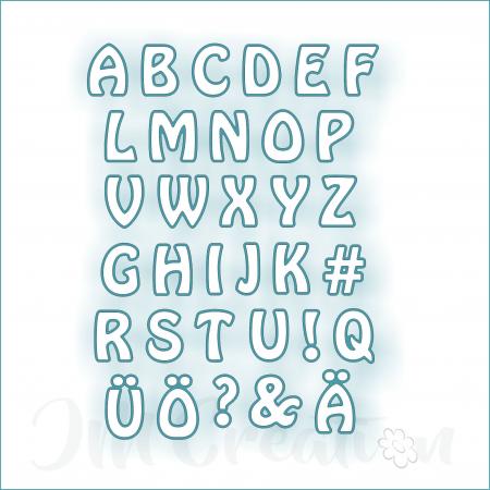 Stanzschablone - ABC mit Rand